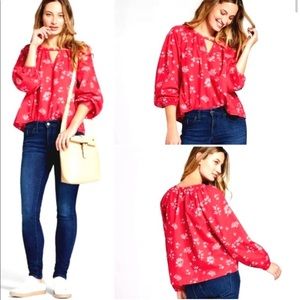 Universal Thread red floral blouse size M